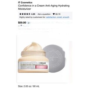 It Cosmetics confidence in a cream anti-aging moisturizer, brand new